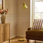 Dusklia - Ella Glass Conical Striped Floor Lamp - Green