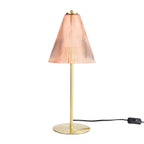 Dusklia - Ella Glass Conical Striped Table Lamp - Amber