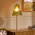 Dusklia - Ella Glass Conical Striped Table Lamp - Green