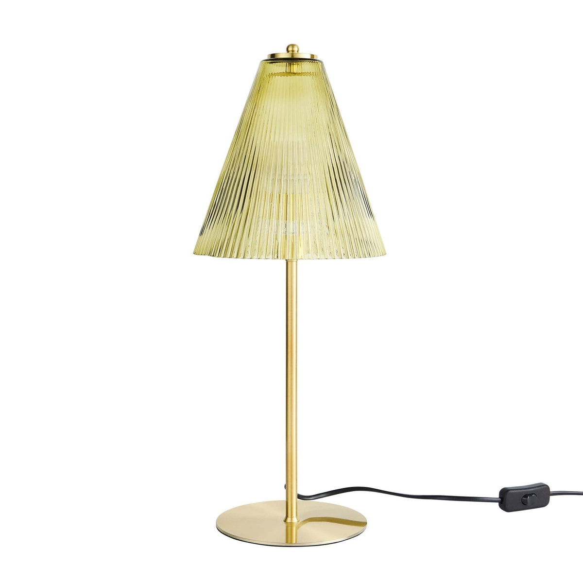Dusklia - Ella Glass Conical Striped Table Lamp - Green