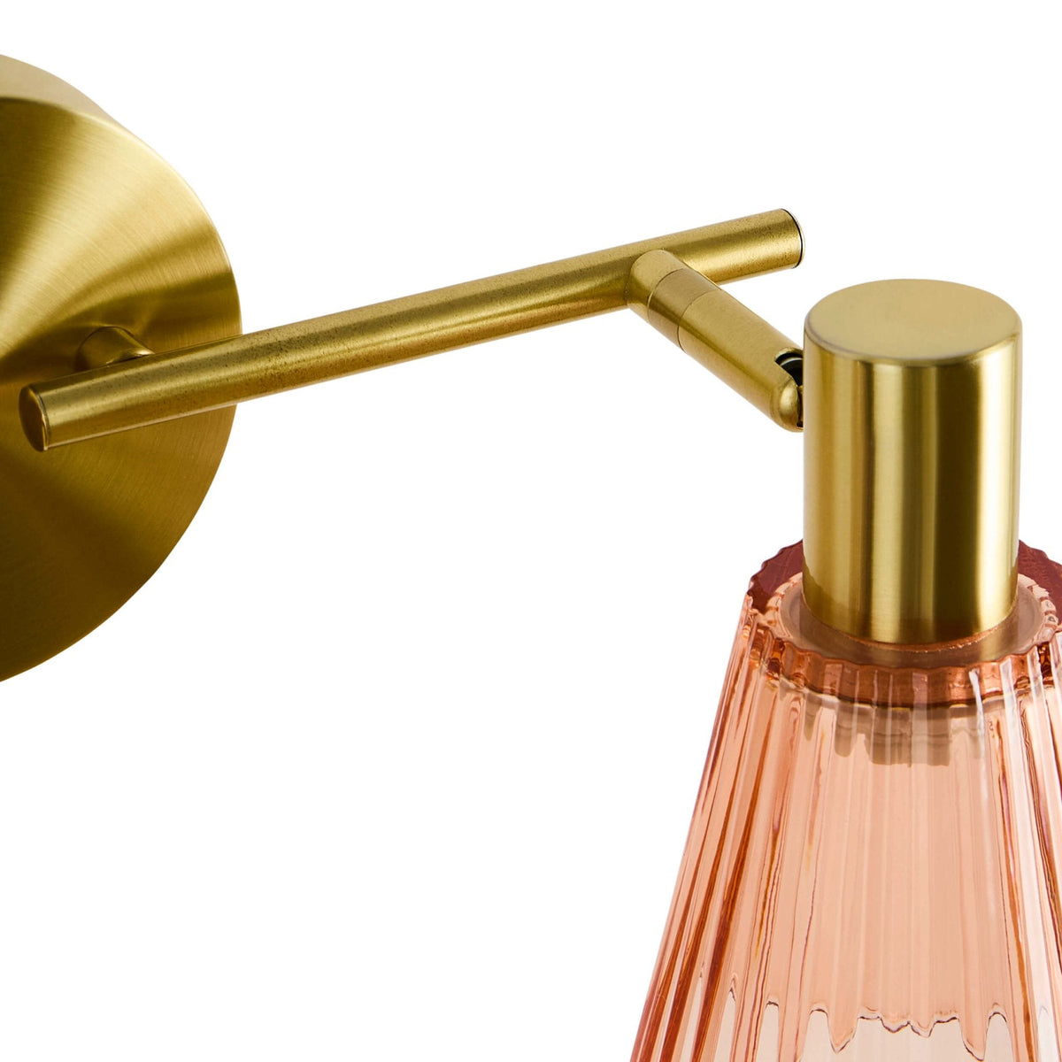 Dusklia - Ella Glass Conical Striped Wall Light - Amber