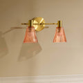 Dusklia - Ella Glass Conical Striped Wall Light - Amber