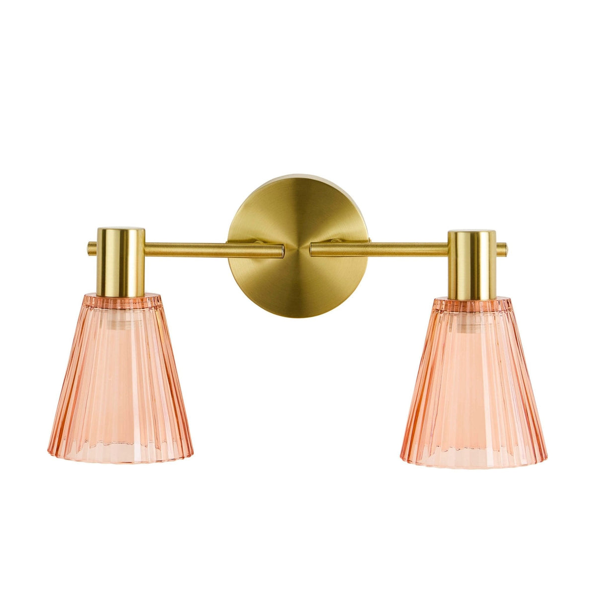 Dusklia - Ella Glass Conical Striped Wall Light - Amber