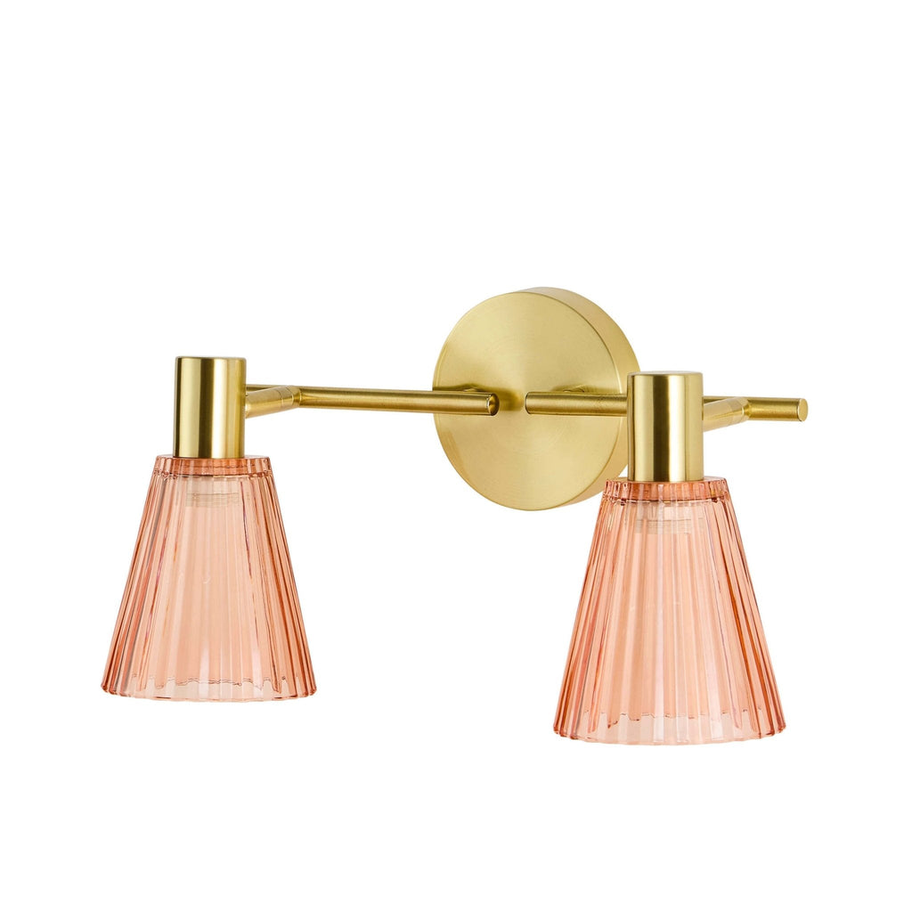 Dusklia - Ella Glass Conical Striped Wall Light - Amber