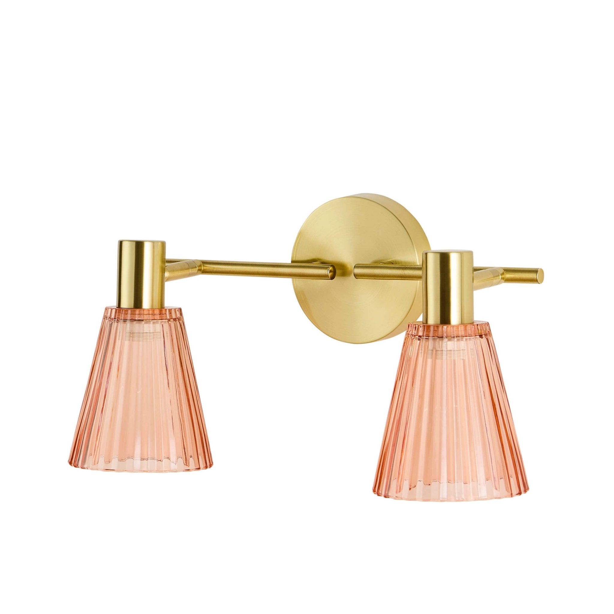 Dusklia - Ella Glass Conical Striped Wall Light - Amber