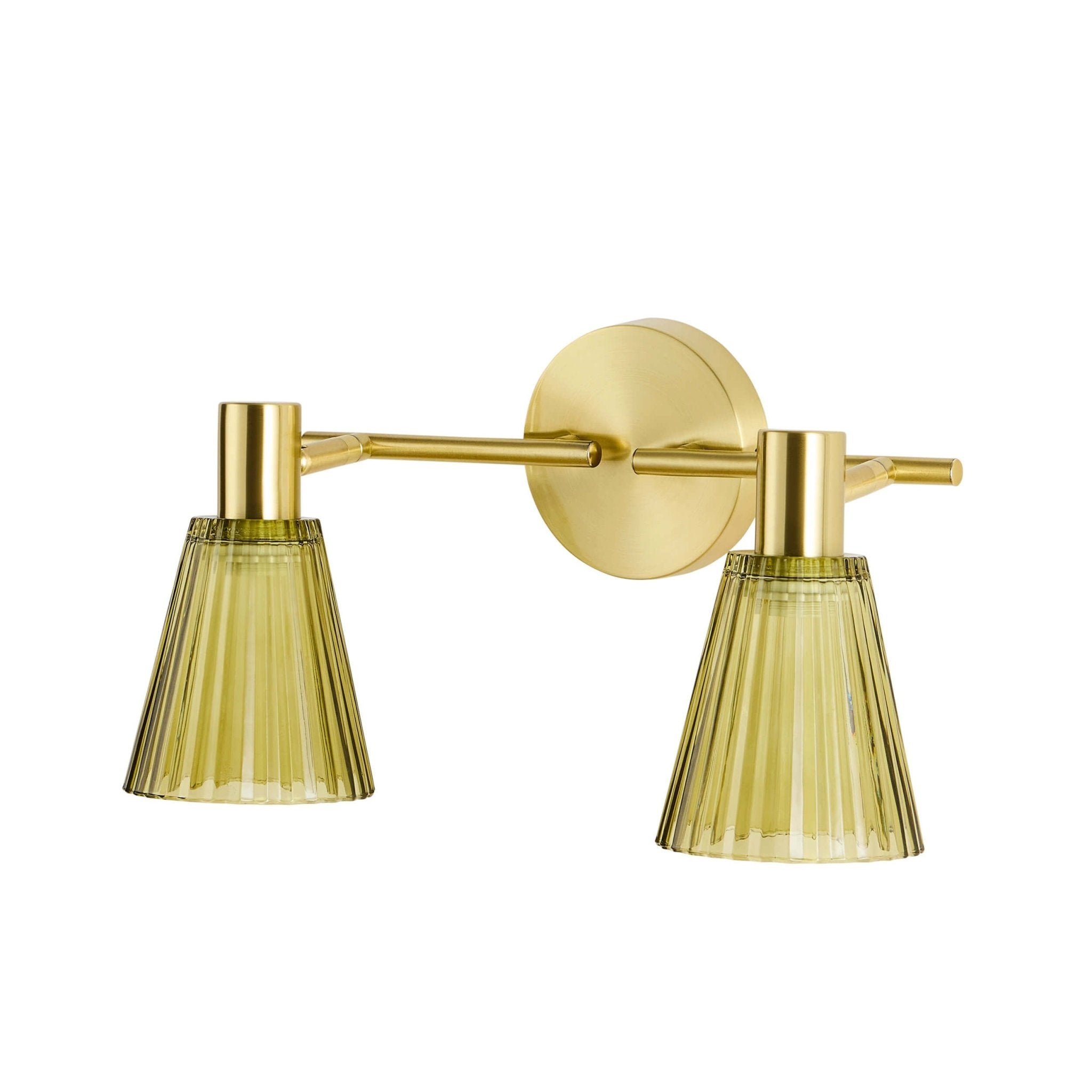 Dusklia - Ella Glass Conical Striped Wall Light - Green