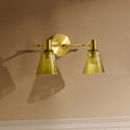 Dusklia - Ella Glass Conical Striped Wall Light - Green