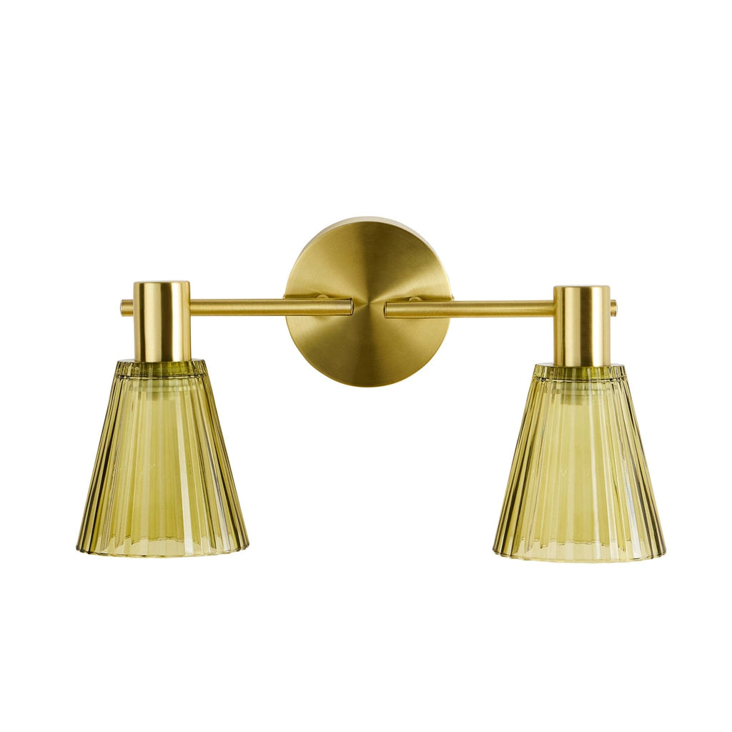 Dusklia - Ella Glass Conical Striped Wall Light - Green