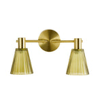 Dusklia - Ella Glass Conical Striped Wall Light - Green