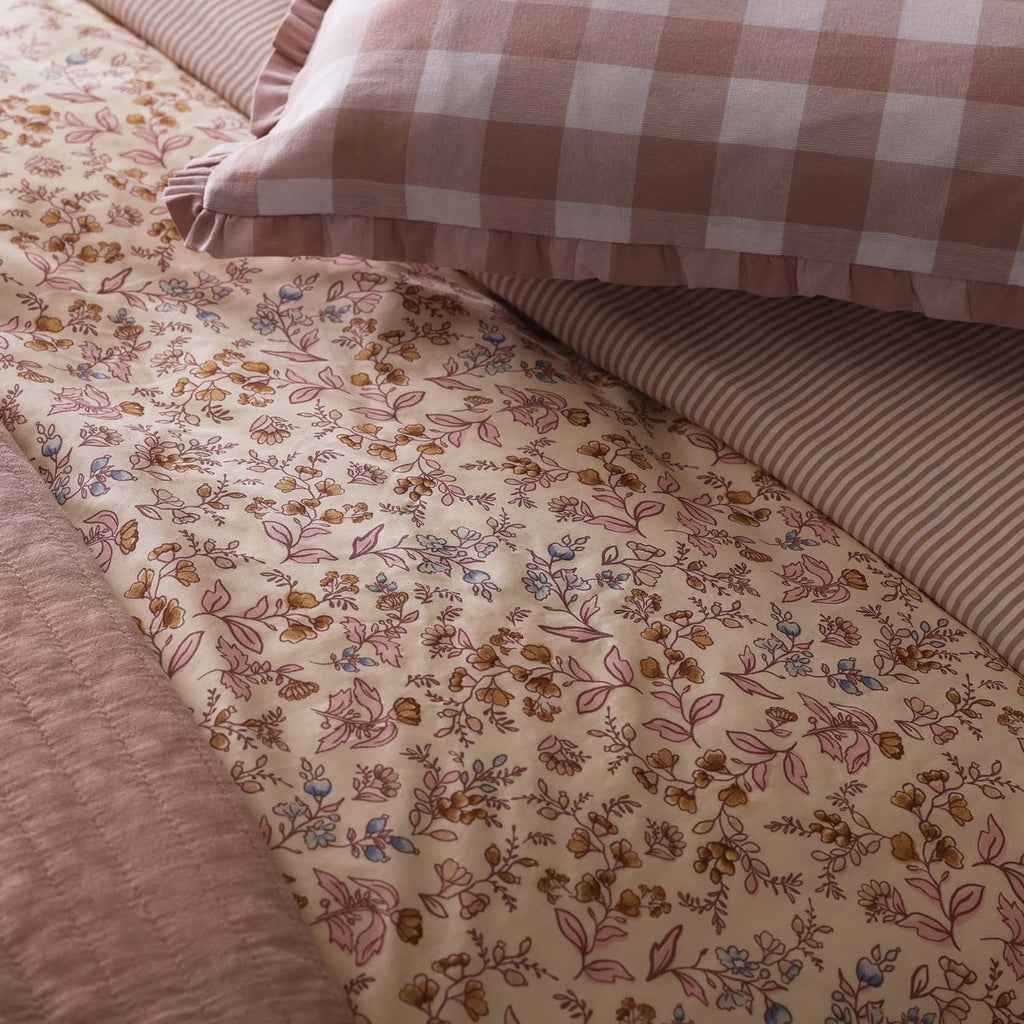 Dusklia - Elleanor 100% Cotton Floral Duvet Cover & Pillowcase Set - Multicoloured