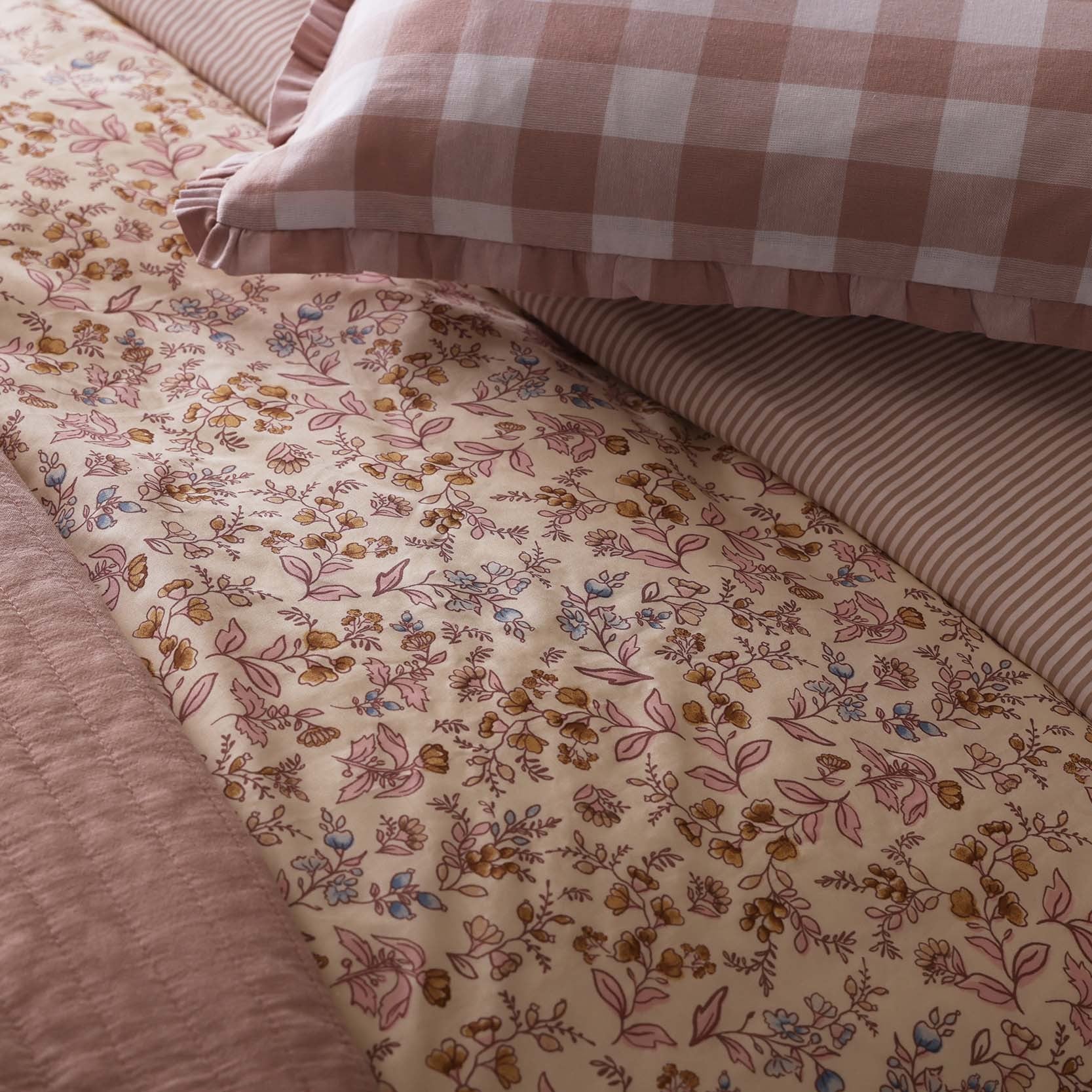 Dusklia - Elleanor 100% Cotton Floral Duvet Cover & Pillowcase Set - Multicoloured