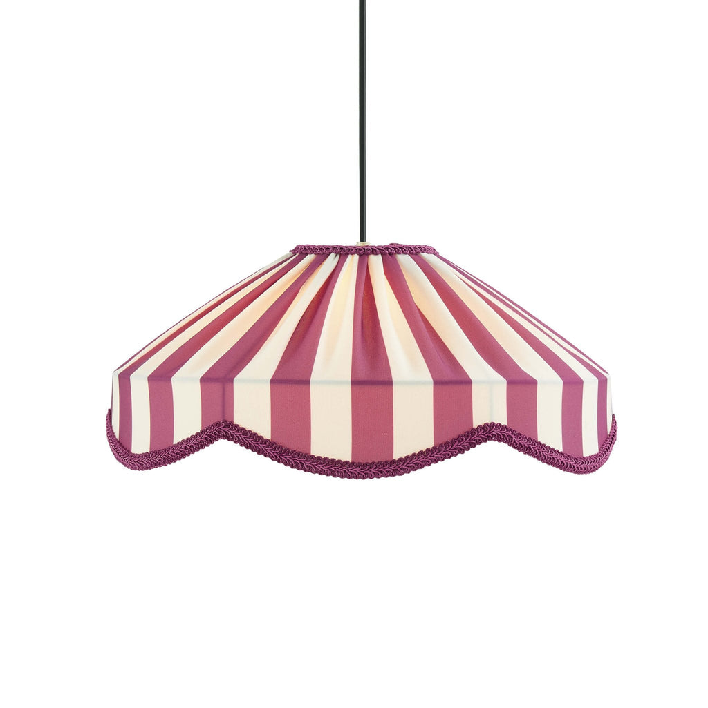 Dusklia - Elliot Linen Scallop Stripe Ceiling Shade - Plum