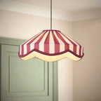 Dusklia - Elliot Linen Scallop Stripe Ceiling Shade - Plum