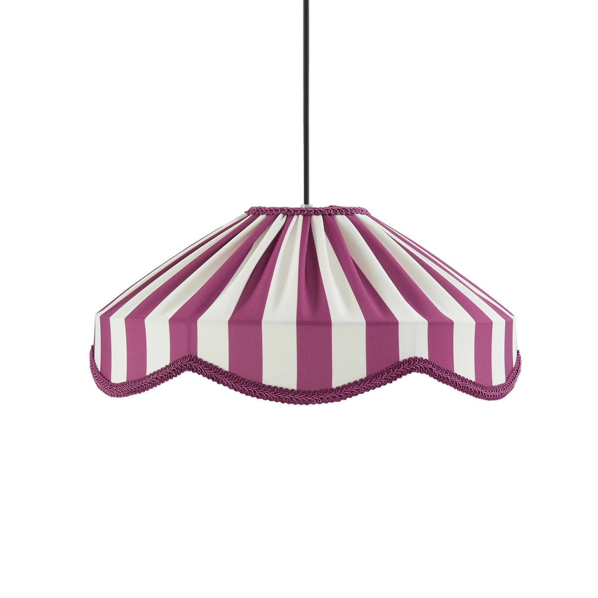 Dusklia - Elliot Linen Scallop Stripe Ceiling Shade - Plum