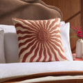 Dusklia - Embroidered Sun Cushion Cover - Burnt Orange