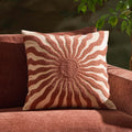Dusklia - Embroidered Sun Sofa Cushion Cover - Burnt Orange