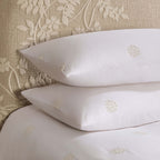 Dusklia - Emily 100% Cotton Broderie Anglaise Duvet Cover & Pillowcase Set - White