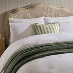 Dusklia - Emily 100% Cotton Broderie Anglaise Duvet Cover & Pillowcase Set - White