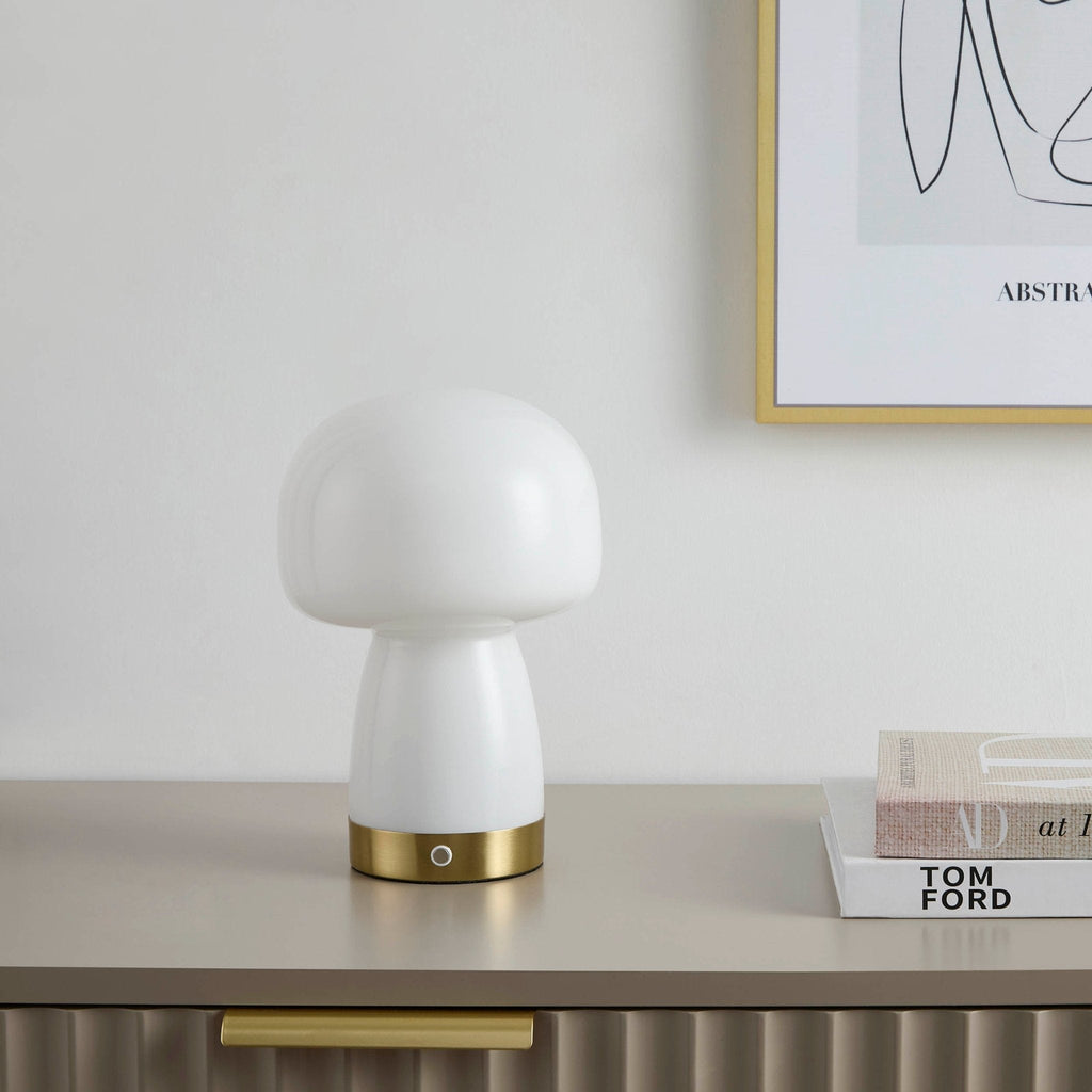 Dusklia - Enoki LED Rechargeable Wireless Lamp - White/Gold