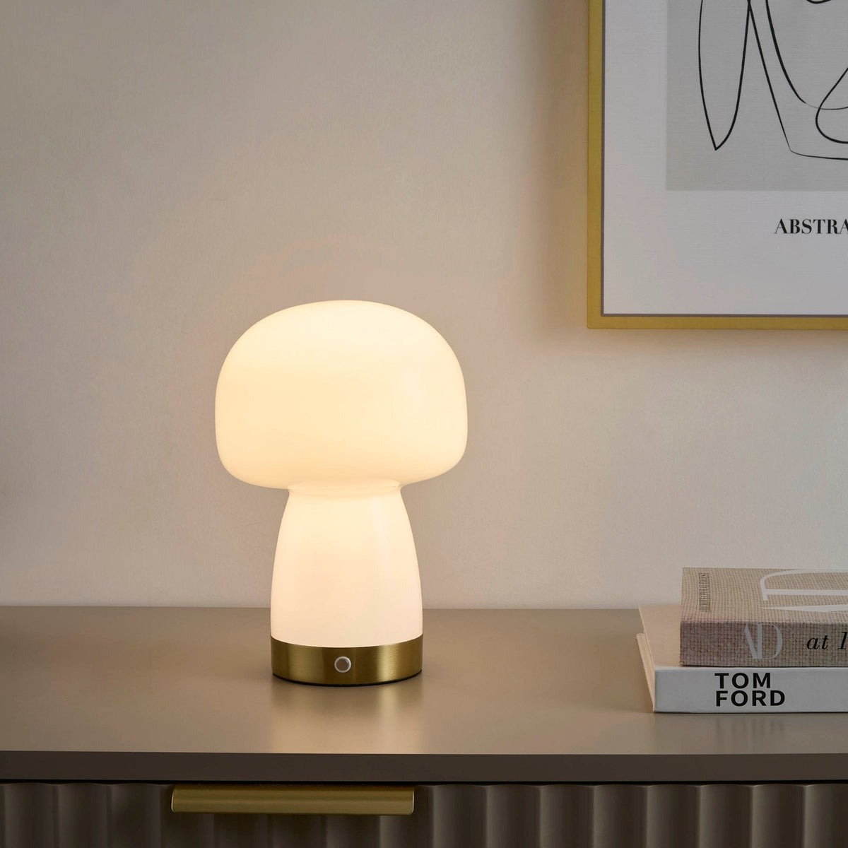 Dusklia - Enoki LED Rechargeable Wireless Lamp - White/Gold