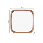 Dusklia - Ernie Retro Square Wood Mirror - Mid Wood