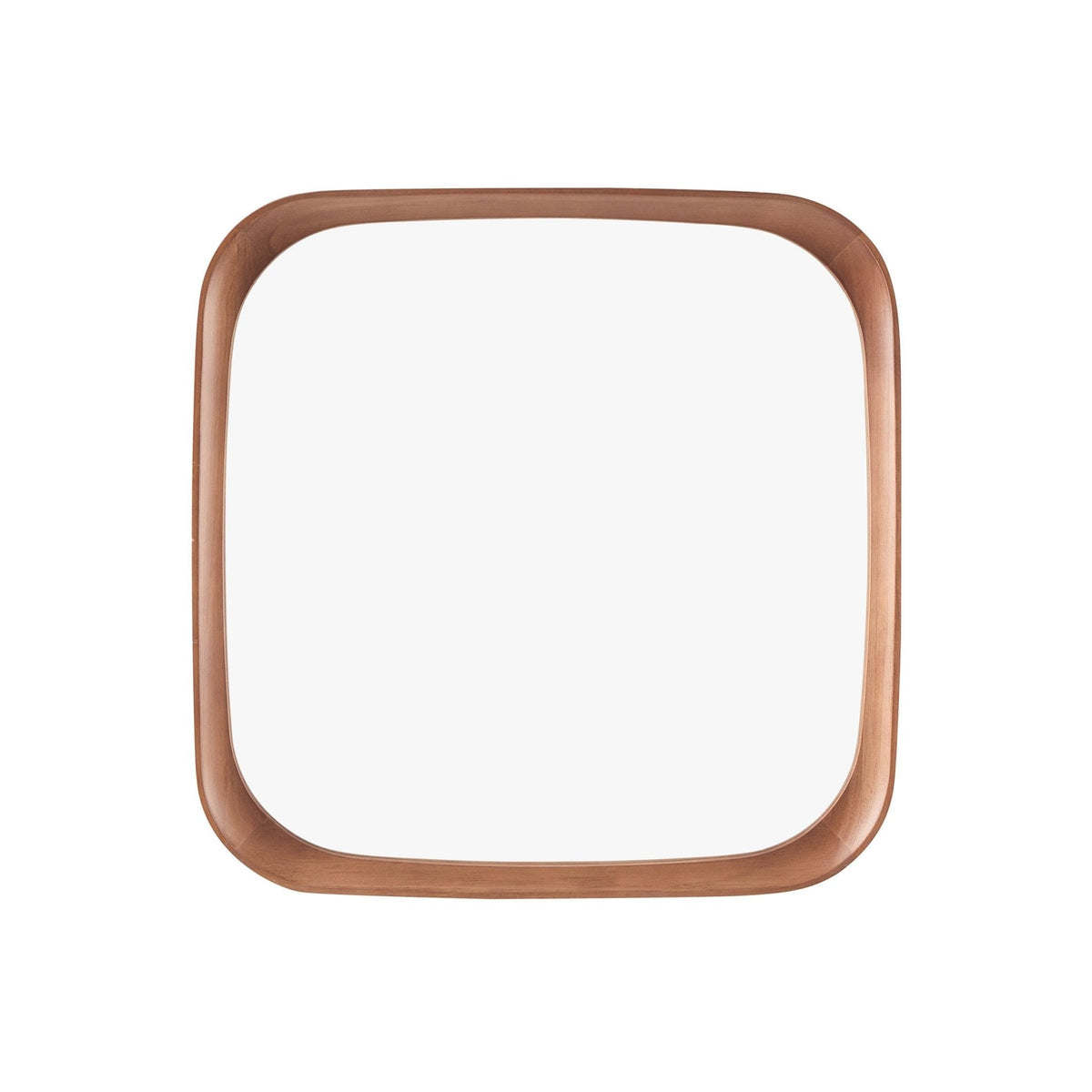 Dusklia - Ernie Retro Square Wood Mirror - Mid Wood