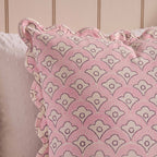 Dusklia - Esme 100% Cotton Printed Scallop Reversible Cushion Cover - Pink