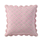 Dusklia - Esme 100% Cotton Printed Scallop Reversible Cushion Cover - Pink