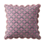 Dusklia - Esme 100% Cotton Printed Scallop Reversible Sofa Cushion Cover - Pink