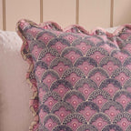 Dusklia - Esme 100% Cotton Printed Scallop Reversible Cushion Cover - Pink