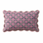 Dusklia - Esme 100% Cotton Printed Scallop Reversible Sofa Cushion Cover - Pink