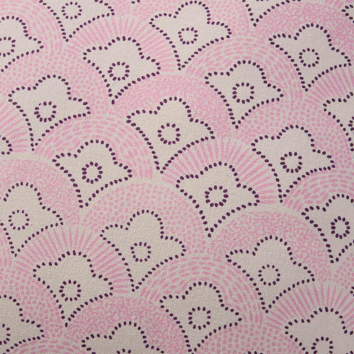 Dusklia - Esme 100% Cotton Printed Scallop Reversible Cushion Cover - Pink