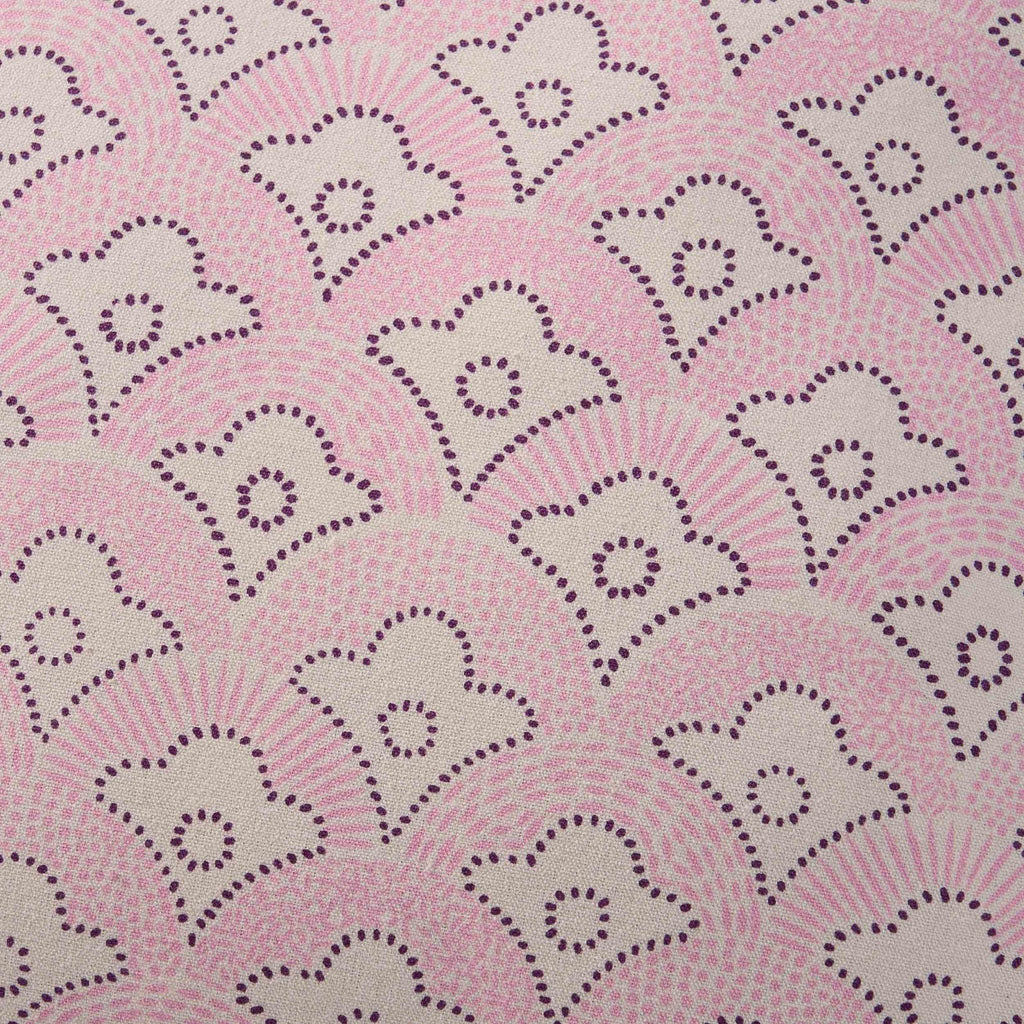 Dusklia - Esme 100% Cotton Printed Scallop Reversible Sofa Cushion Cover - Pink