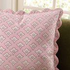 Dusklia - Esme 100% Cotton Printed Scallop Reversible Sofa Cushion Cover - Pink