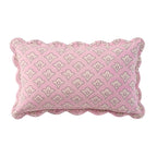 Dusklia - Esme 100% Cotton Printed Scallop Reversible Sofa Cushion Cover - Pink