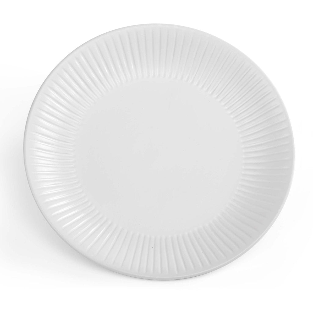 Dusklia - Ethan Embossed Stoneware 12 Piece Dinner Set - White