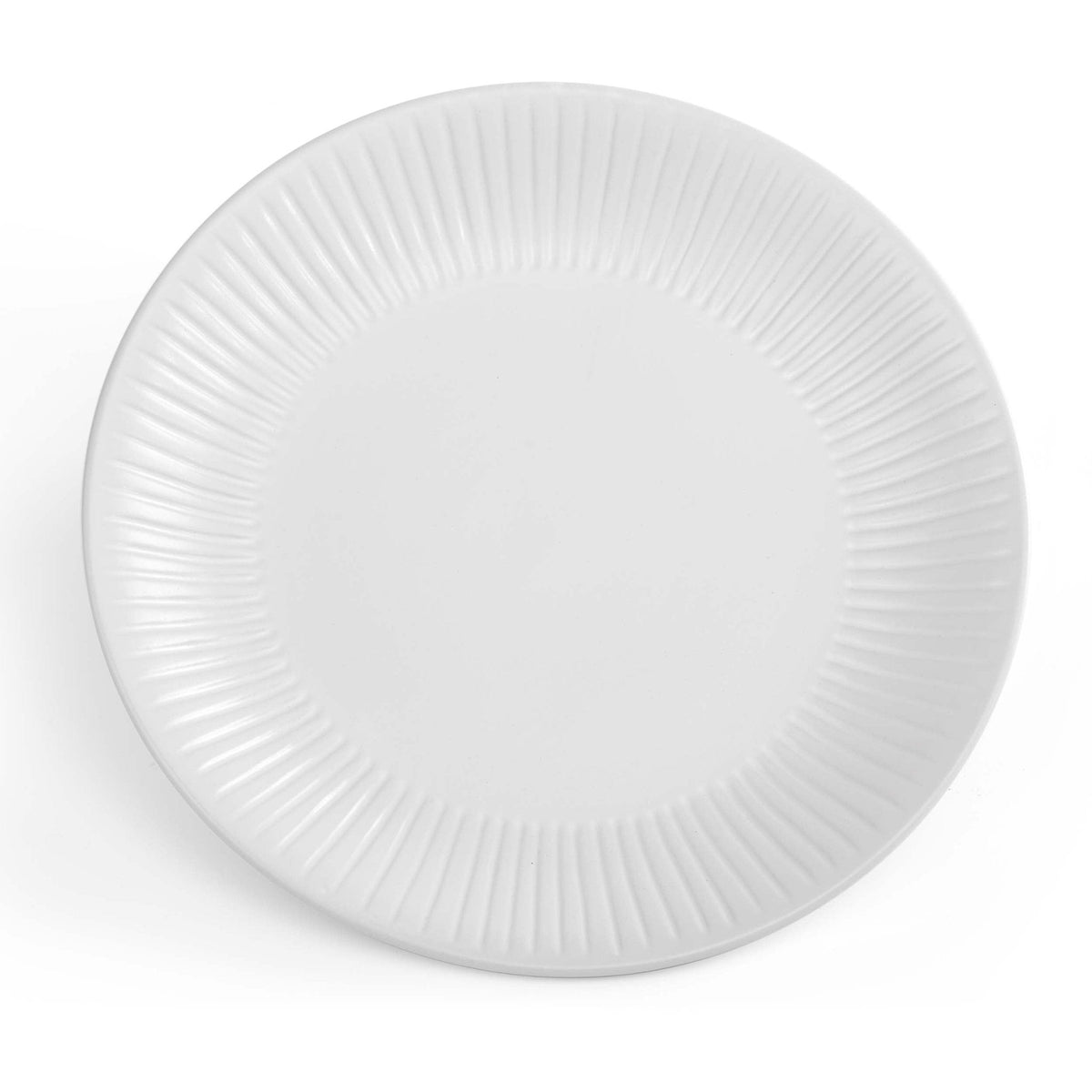 Dusklia - Ethan Embossed Stoneware 12 Piece Dinner Set - White