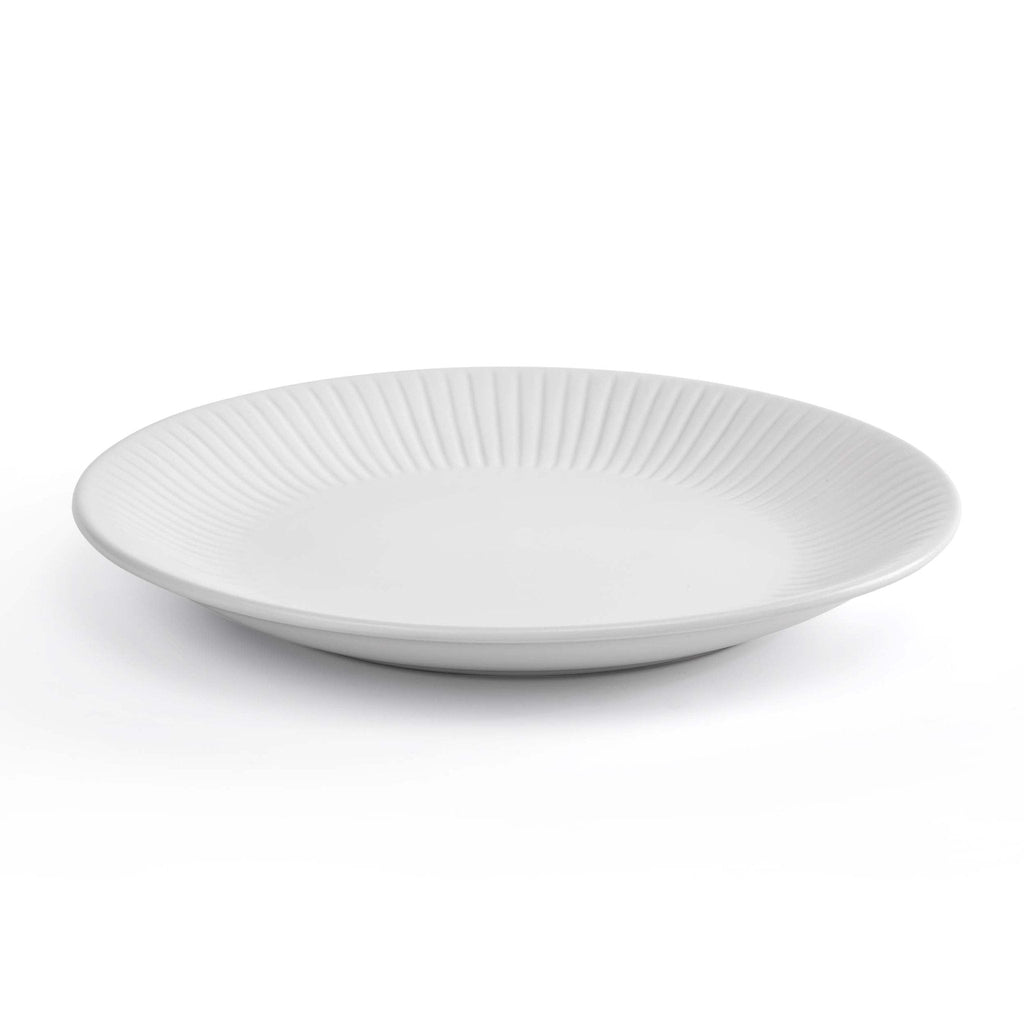 Dusklia - Ethan Embossed Stoneware 12 Piece Dinner Set - White