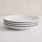 Dusklia - Ethan Embossed Stoneware 12 Piece Dinner Set - White