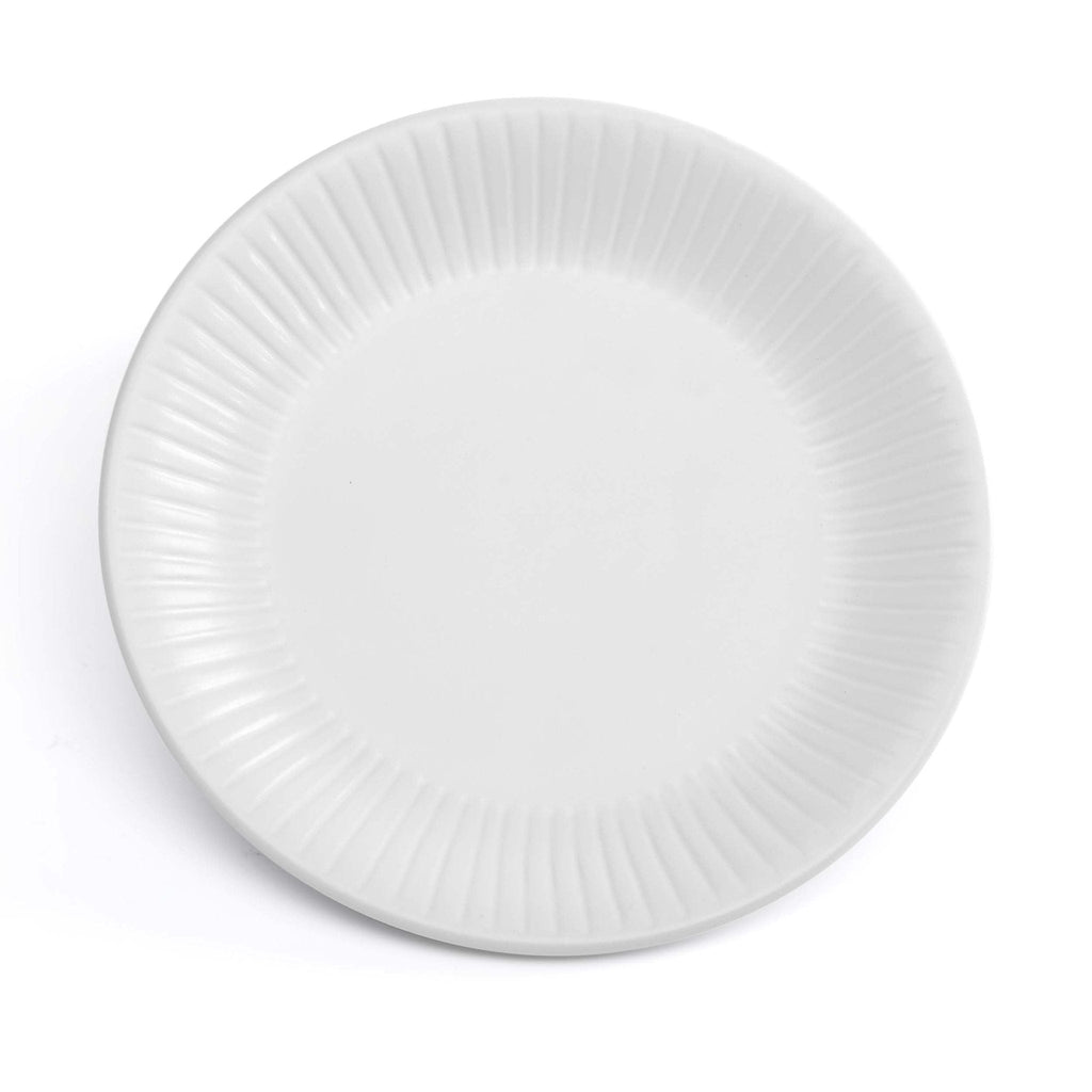 Dusklia - Ethan Embossed Stoneware 12 Piece Dinner Set - White