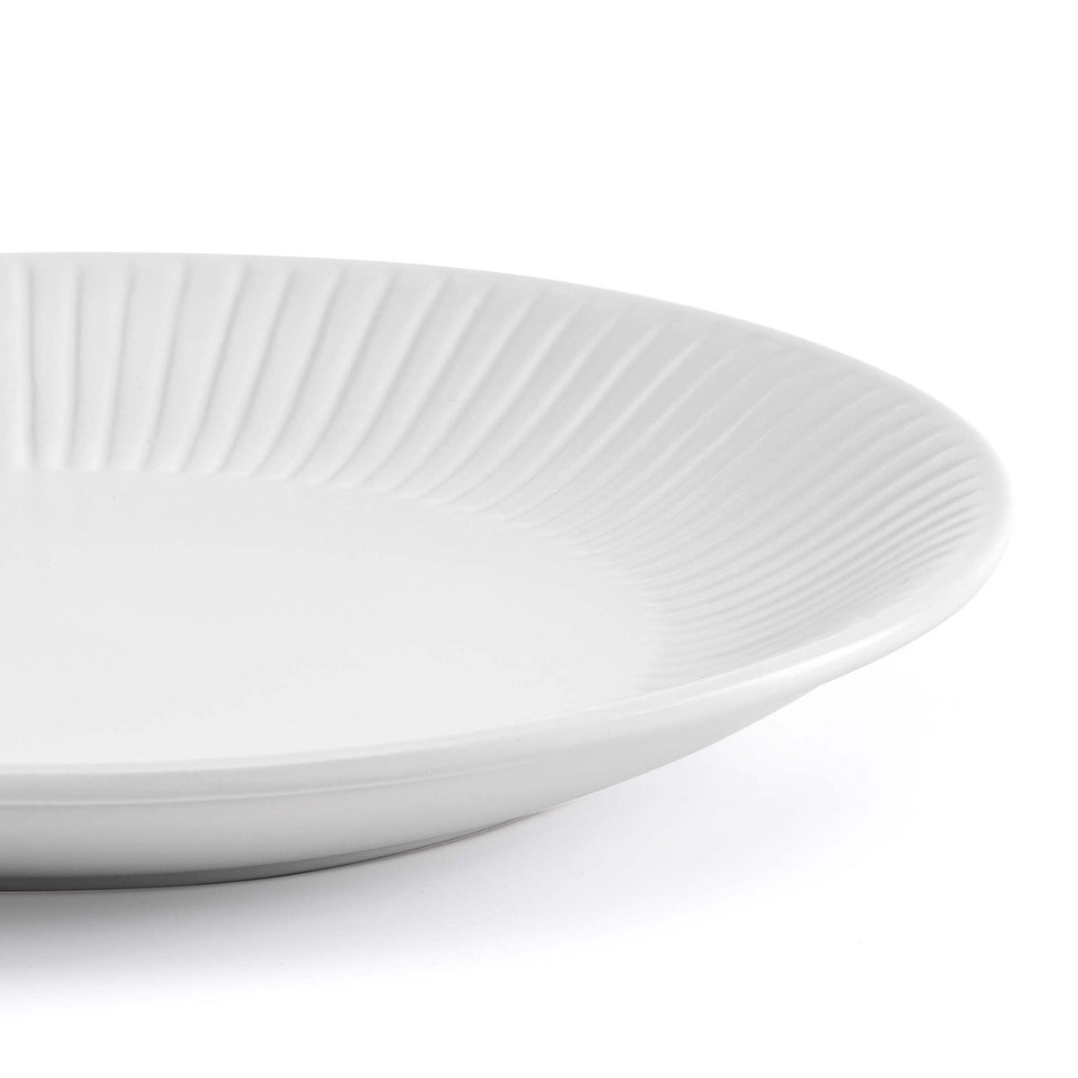 Dusklia - Ethan Embossed Stoneware 12 Piece Dinner Set - White