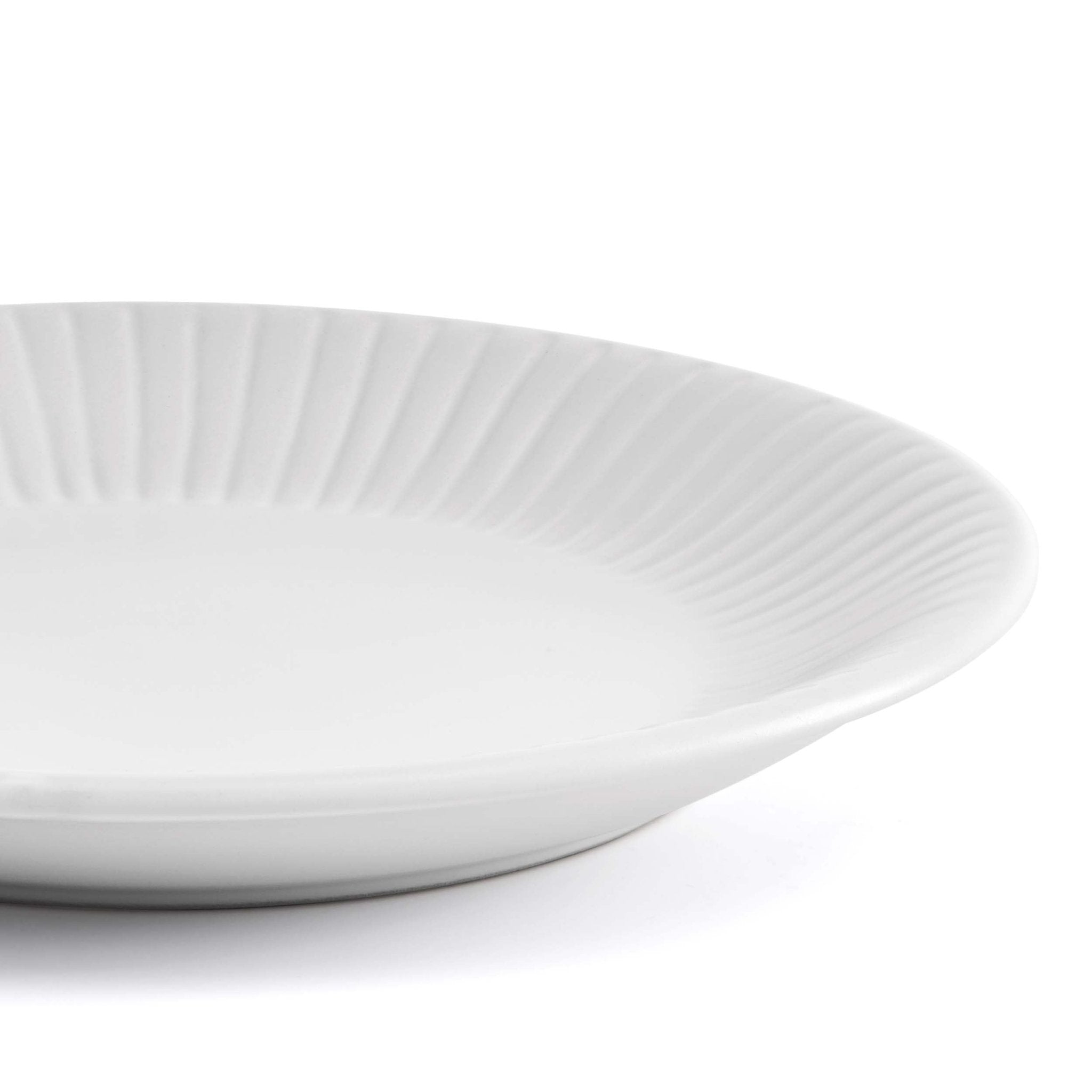 Dusklia - Ethan Embossed Stoneware 12 Piece Dinner Set - White