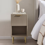 Dusklia - Evie 1 Drawer Nightstand - Taupe