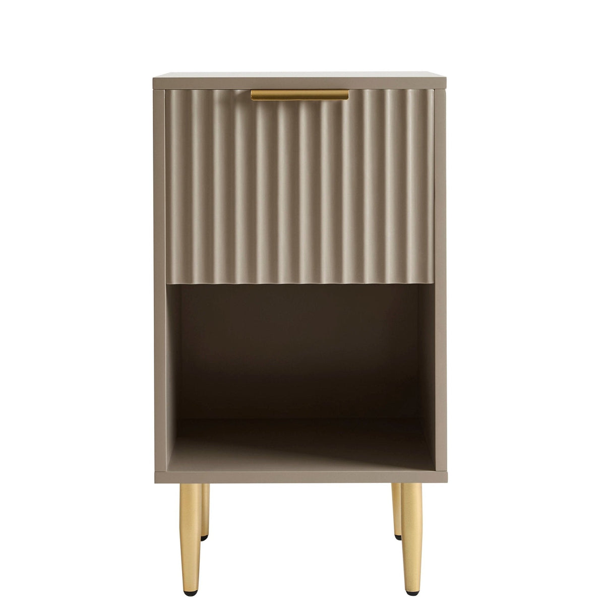 Dusklia - Evie 1 Drawer Nightstand - Taupe