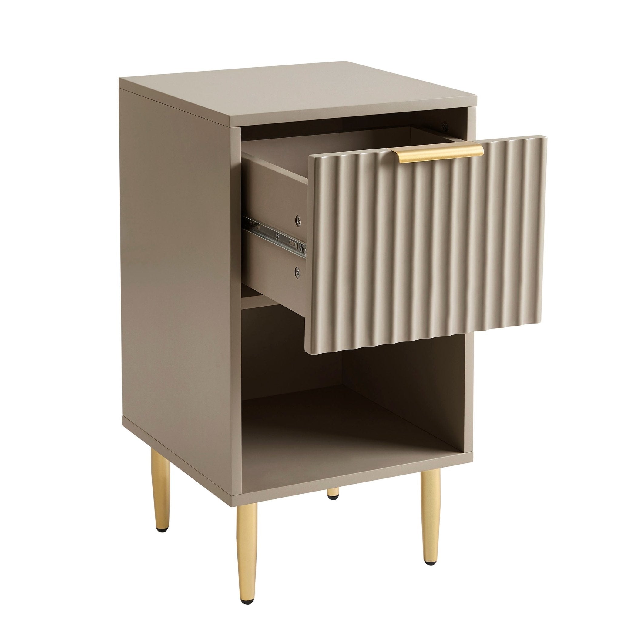 Dusklia - Evie 1 Drawer Nightstand - Taupe