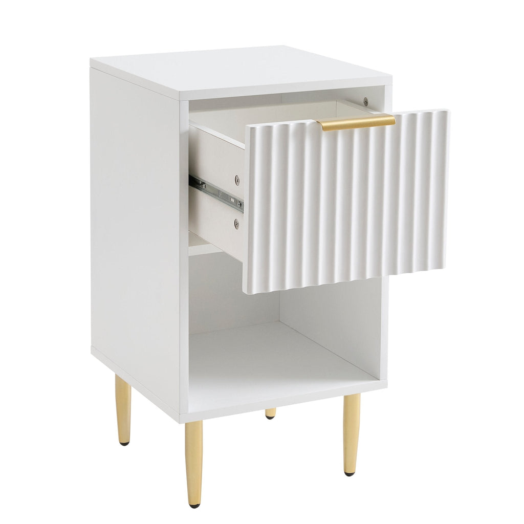 Dusklia - Evie 1 Drawer Nightstand - Warm White