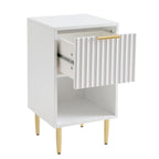 Dusklia - Evie 1 Drawer Nightstand - Warm White