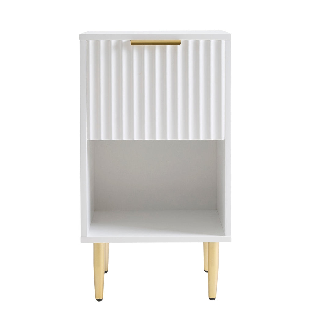 Dusklia - Evie 1 Drawer Nightstand - Warm White