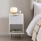 Dusklia - Evie 1 Drawer Nightstand - Warm White