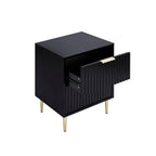 Dusklia - Evie 2 Drawer Bedside Table - Black